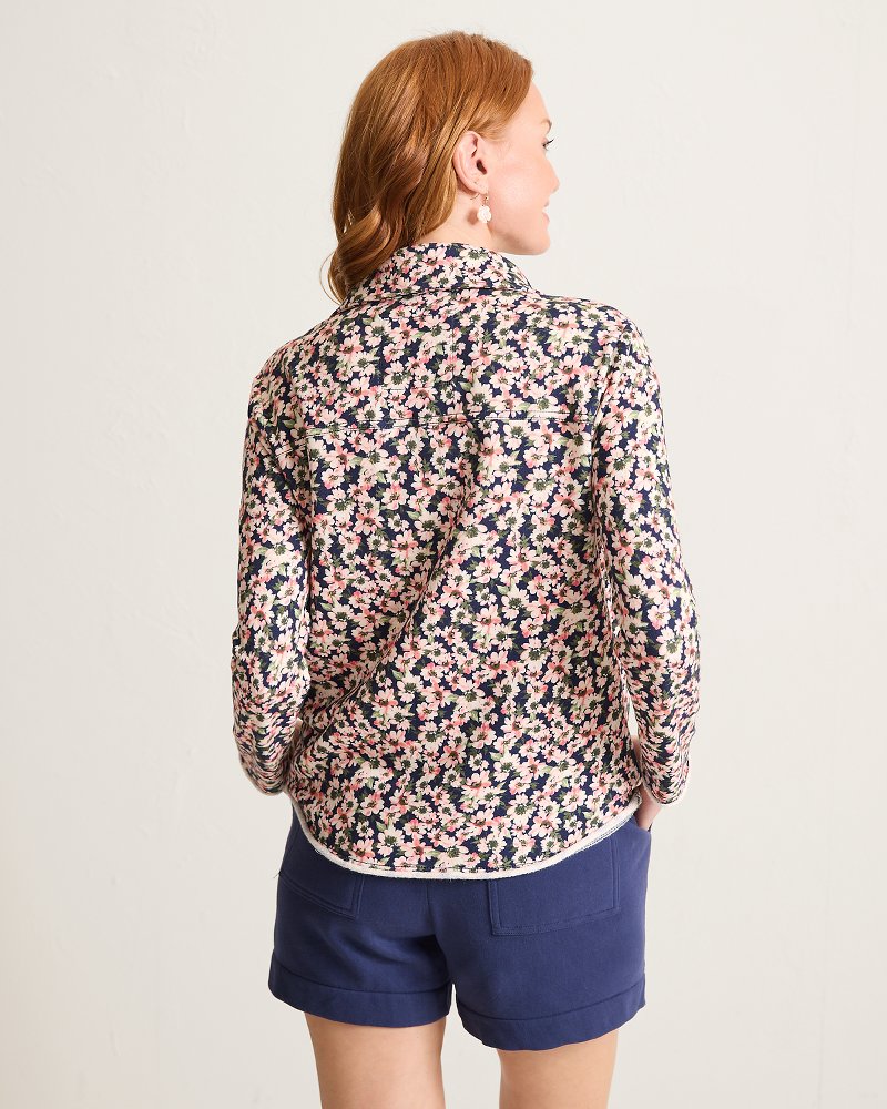 Marina Del Mar Tidal Bloom Popover Top - Coastline