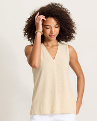 Kauai Tranquil Sea V-Neck Tank Top - Fresco Heather