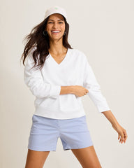 Marina Del Mar V-Neck Sweatshirt - White