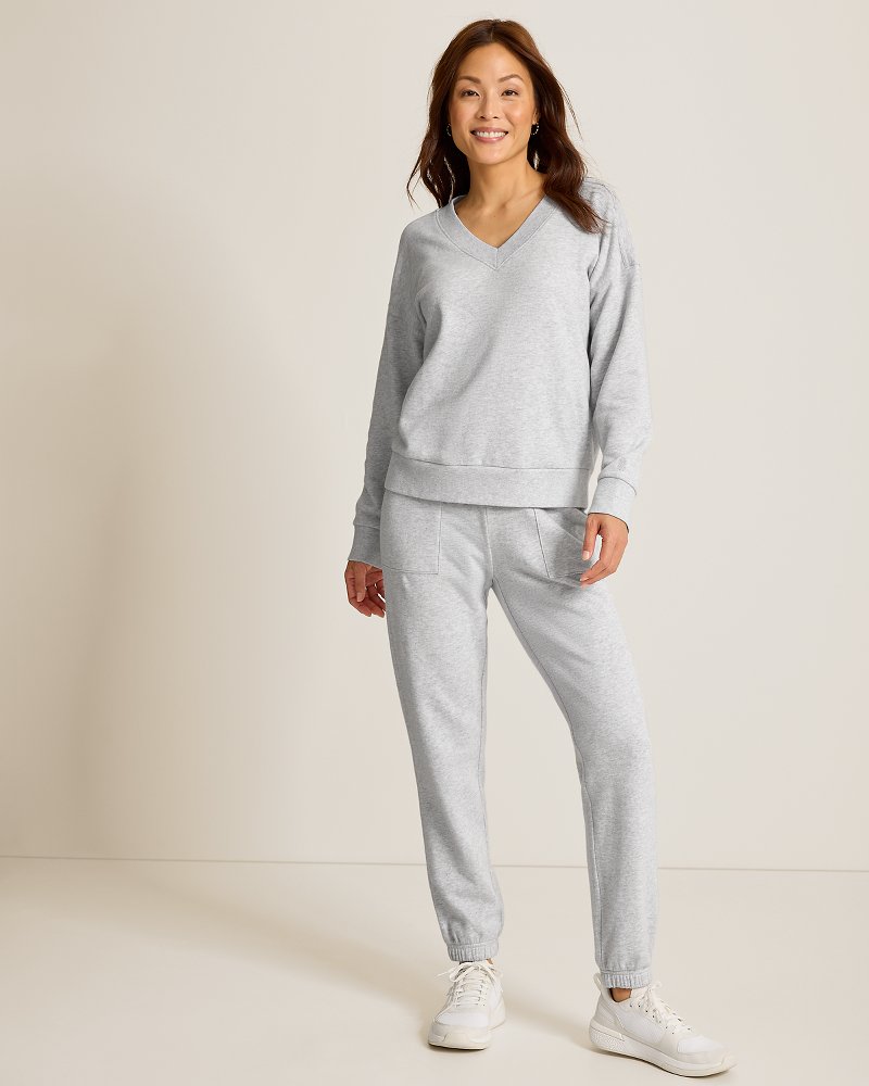 Marina Del Mar V-Neck Sweatshirt - Summer Grey Hthr