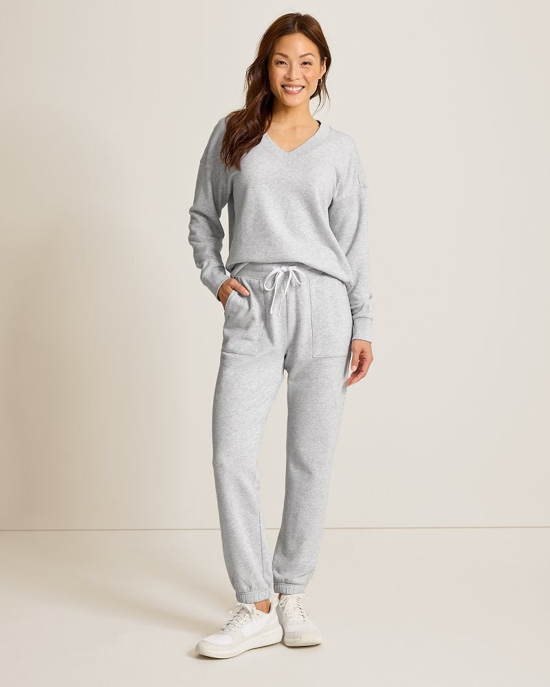 Marina Del Mar V-Neck Sweatshirt - Summer Grey Hthr