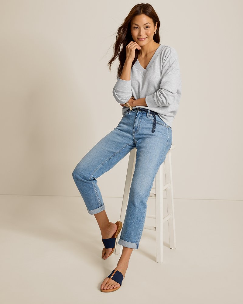 Marina Del Mar V-Neck Sweatshirt - Summer Grey Hthr
