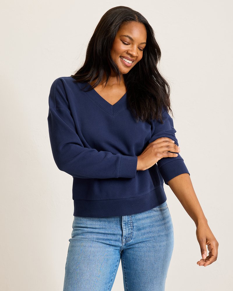 Marina Del Mar V-Neck Sweatshirt - Coastline