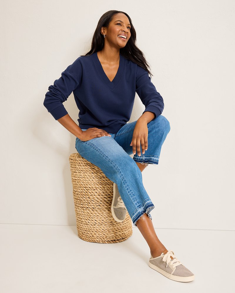 Marina Del Mar V-Neck Sweatshirt - Coastline