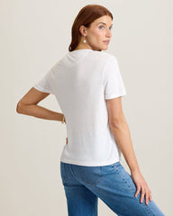Noble Pineapple Embroidered Linen-Blend T-Shirt - White