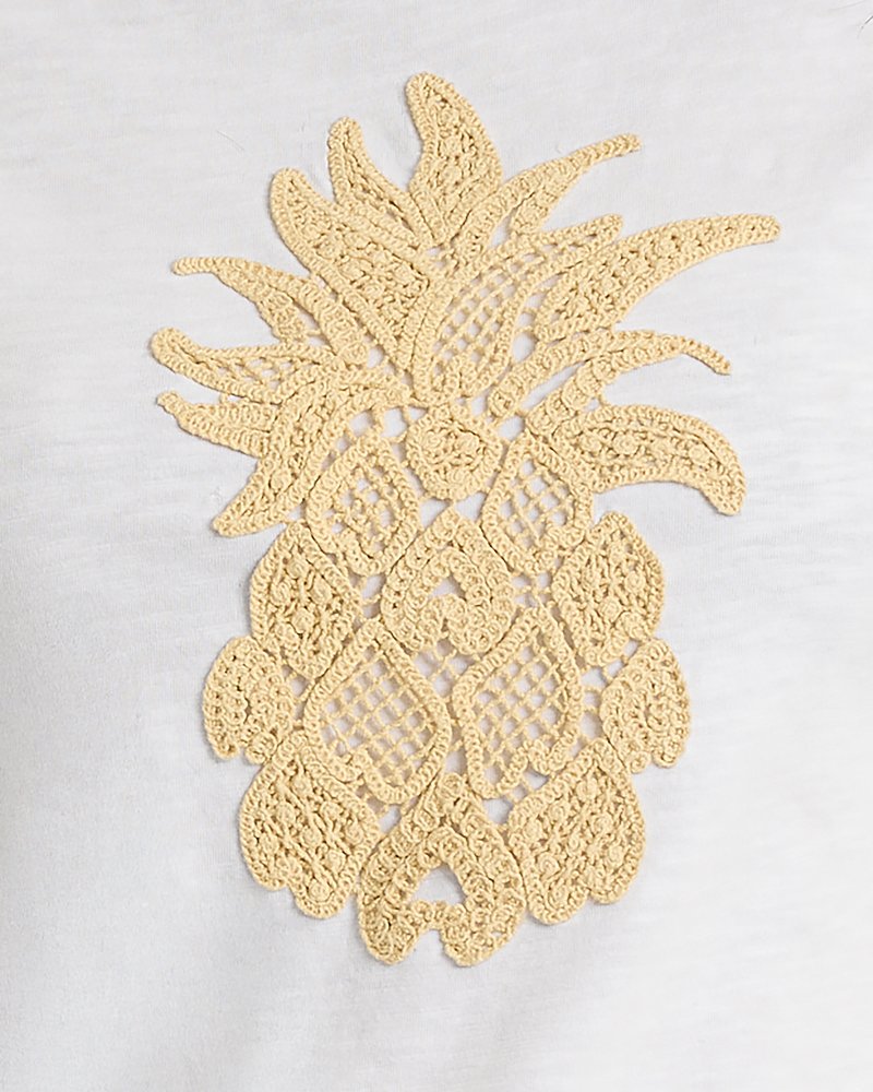 Crochet Pineapple Lux T-Shirt - White