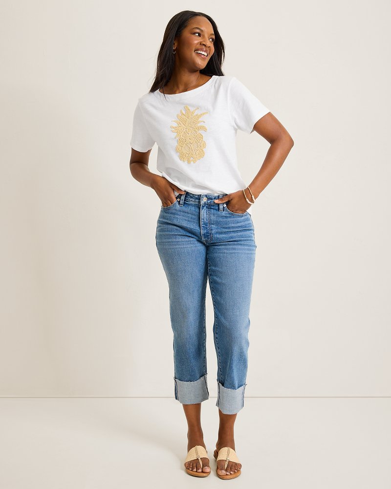 Crochet Pineapple Lux T-Shirt - White