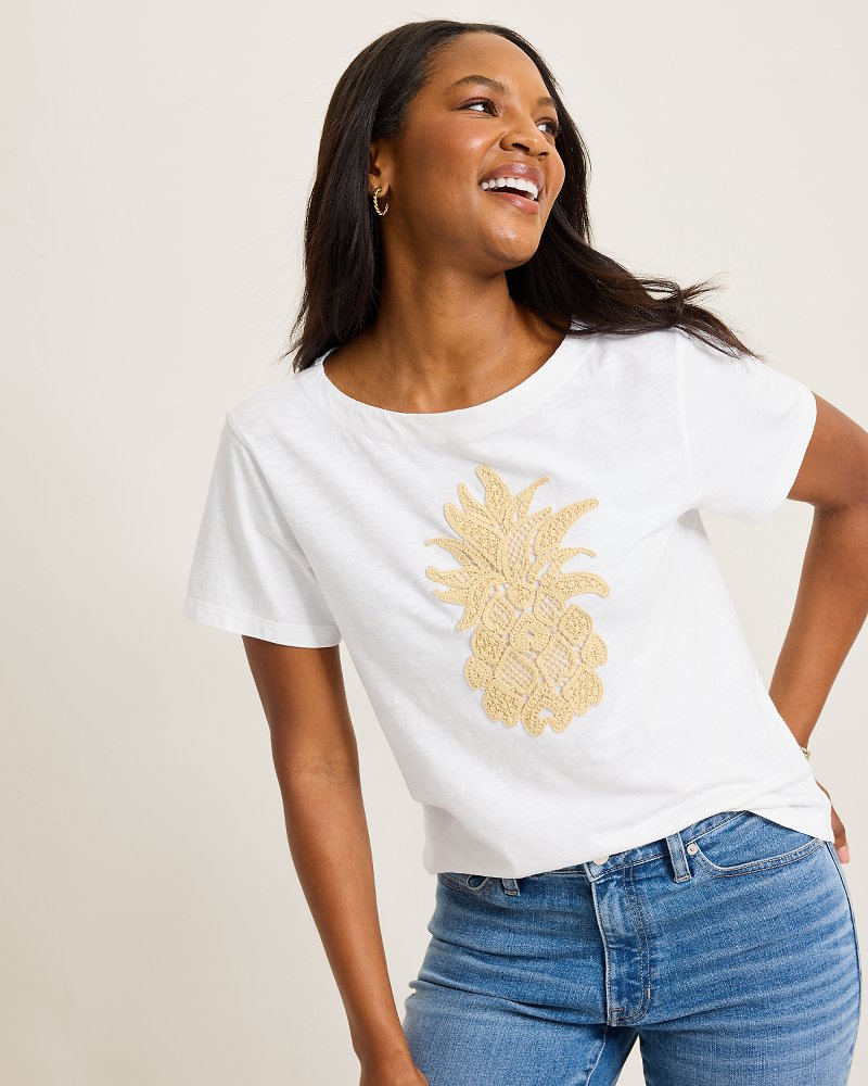 Crochet Pineapple Lux T-Shirt - White