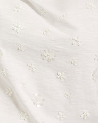 Floral Embellished Lux T-Shirt - White