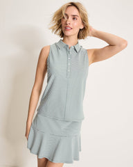 Costa Wave Sleeveless IslandZone Polo - Dark Jade