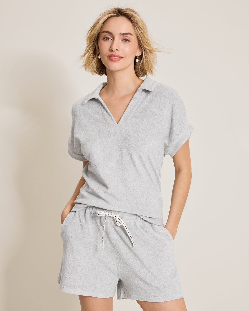 Suncoast Loop Terry Polo - Summer Grey Hthr
