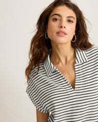 Suncoast Loop Terry Stripe Polo - Coconut