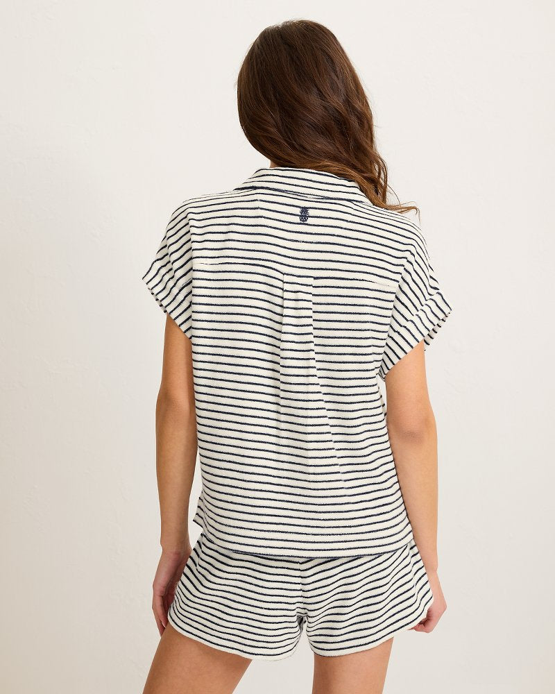 Suncoast Loop Terry Stripe Polo - Coconut