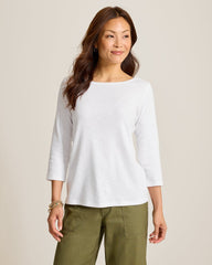 Ashby Isles Bateau-Neck 3/4-Sleeve T-Shirt - White