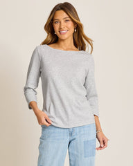 Ashby Isles Bateau-Neck 3/4-Sleeve T-Shirt - Summer Grey Hthr