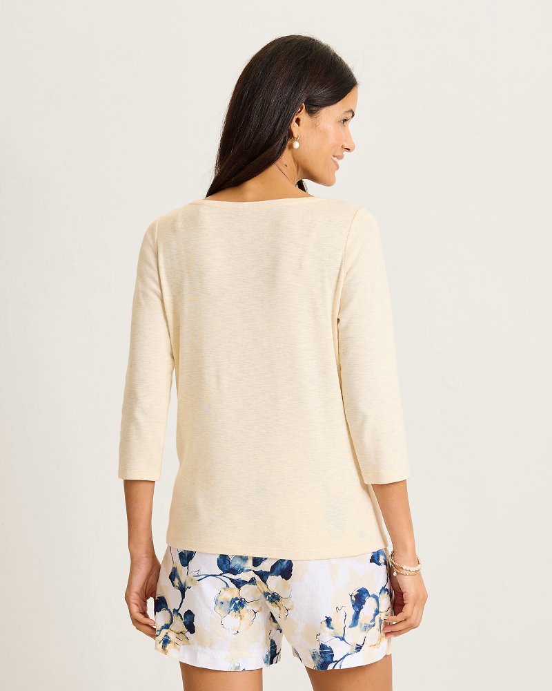 Ashby Isles Bateau-Neck 3/4-Sleeve T-Shirt - Fresco Heather