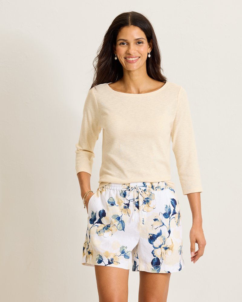Ashby Isles Bateau-Neck 3/4-Sleeve T-Shirt - Fresco Heather