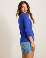 Ashby Isles Bateau-Neck 3/4-Sleeve T-Shirt - Bold Blue