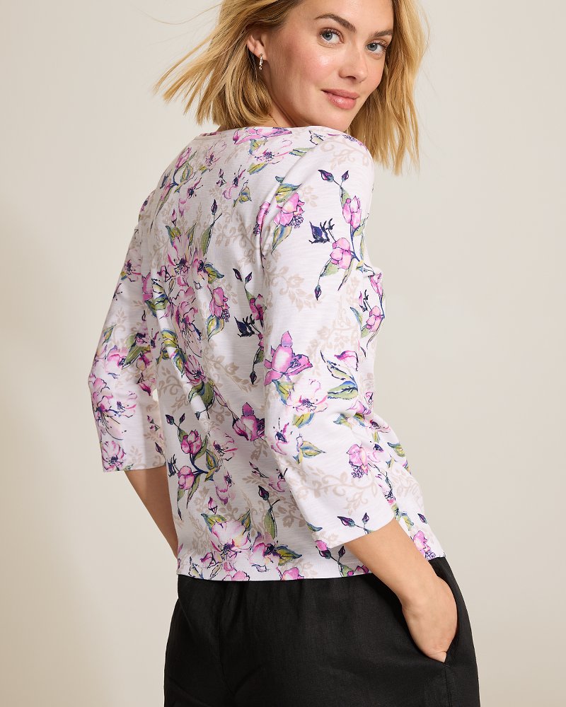 Ashby Isles Floral Gardens Bateau-Neck T-Shirt - White