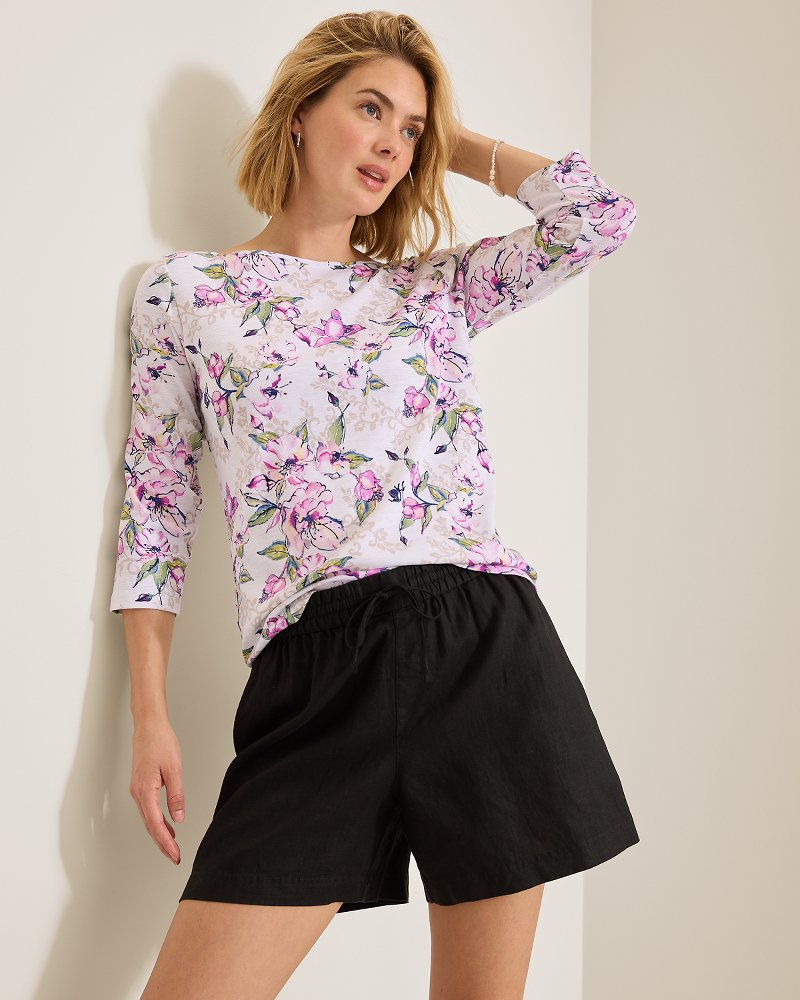 Ashby Isles Floral Gardens Bateau-Neck T-Shirt - White