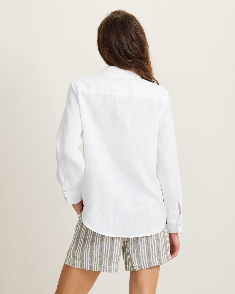 Coastalina Linen Relaxed Shirt - White