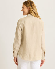Coastalina Linen Relaxed Shirt - Natural