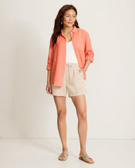 Coastalina Linen Relaxed Shirt - Peach Gelato