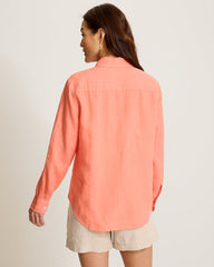 Coastalina Linen Relaxed Shirt - Peach Gelato