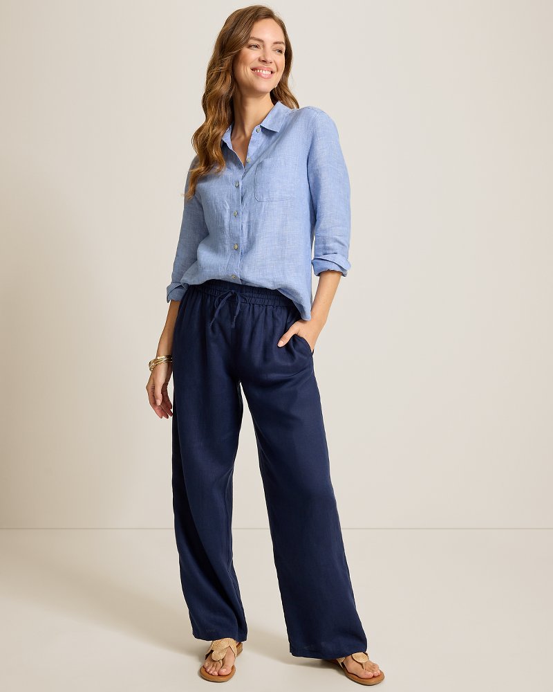 Coastalina Linen Relaxed Shirt - French Blue