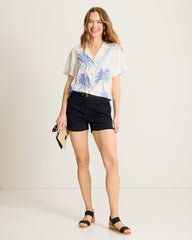 Palm Paradise Silk Camp Shirt - Coconut