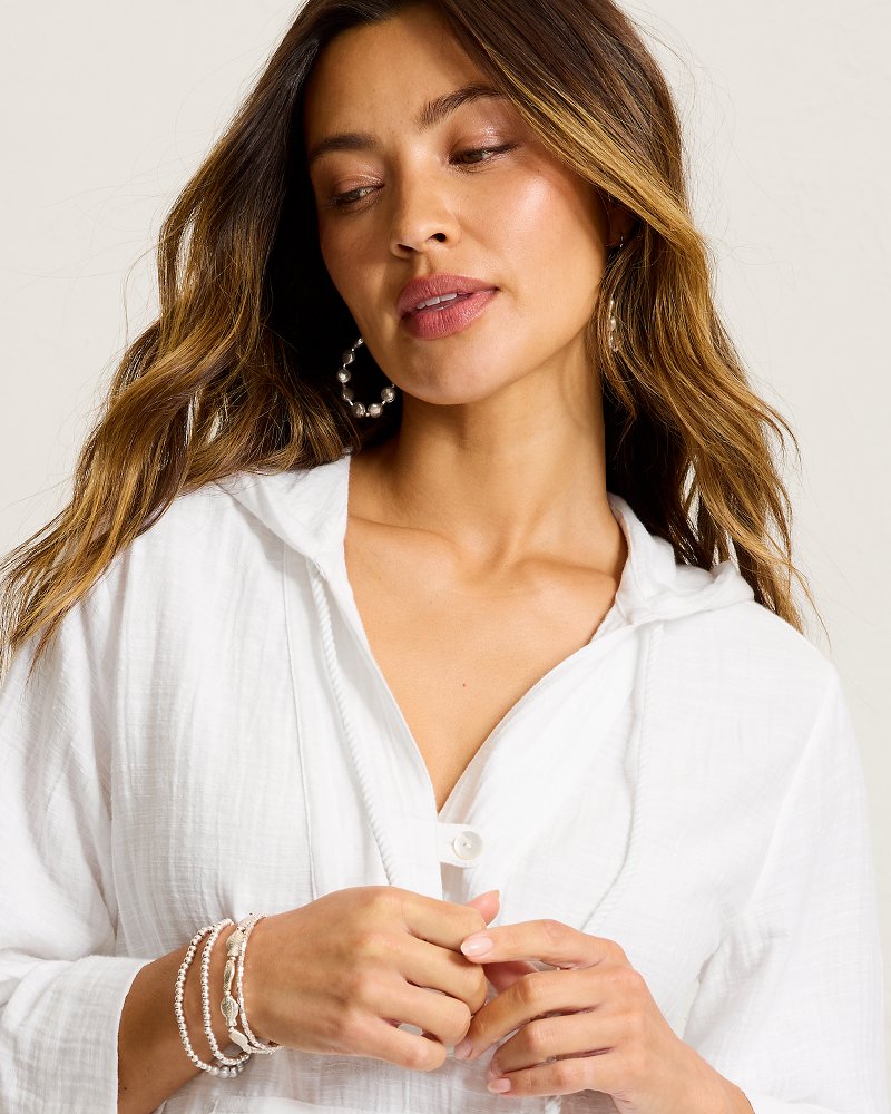 Island Gauze Baja Hoodie - White