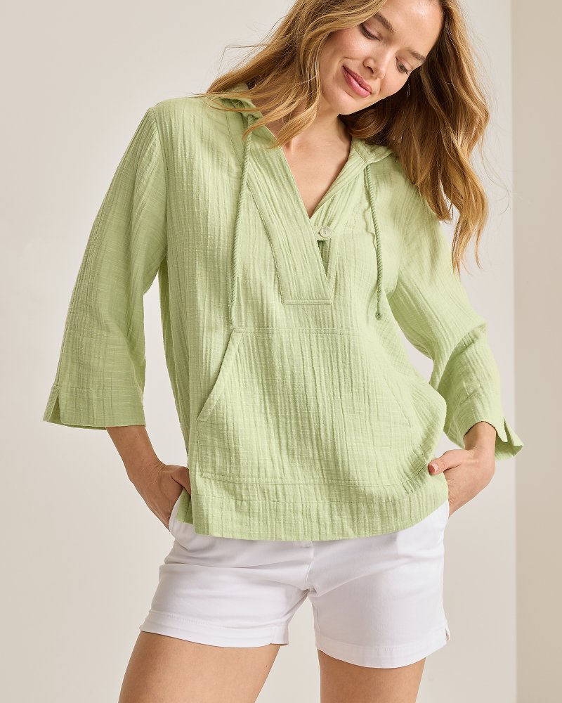 Island Gauze Baja Hoodie - Light Rosemary