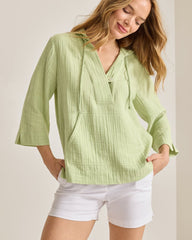 Island Gauze Baja Hoodie - Light Rosemary