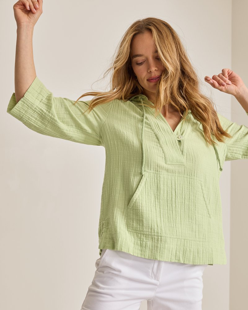 Island Gauze Baja Hoodie - Light Rosemary