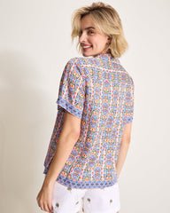 Mosaic Cove Camp Shirt - Peach Blossom