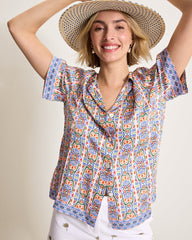 Mosaic Cove Camp Shirt - Peach Blossom