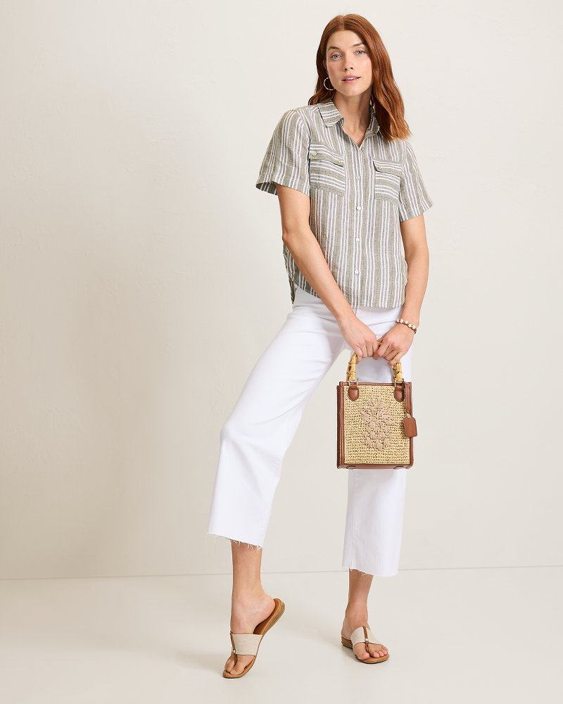 Beach Breeze Linen-Blend Camp Shirt - Sea Clay