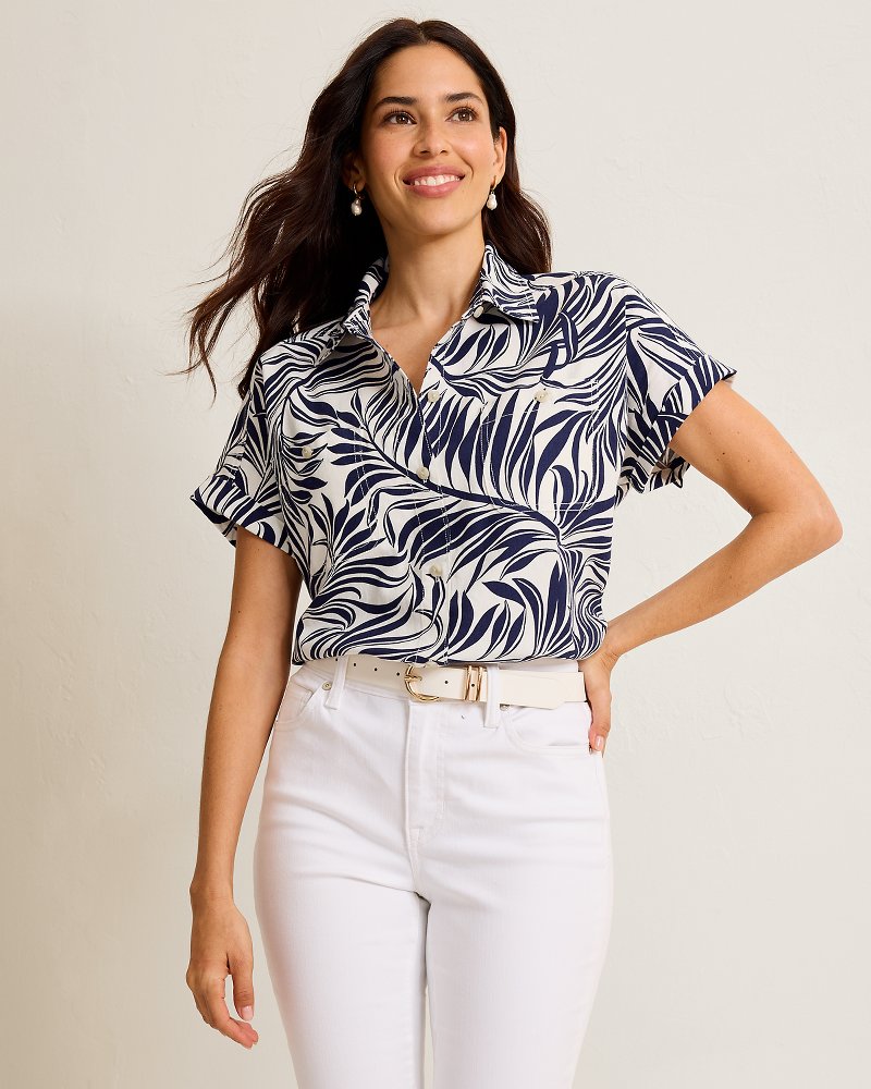 Lush Zebra Twill Camp Shirt - Coconut