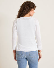 Addison Linen-Blend Cardigan - White