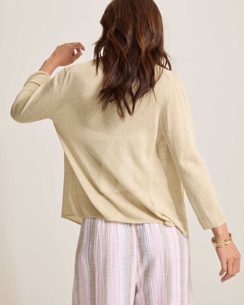 Addison Linen-Blend Cardigan - Pure Khaki
