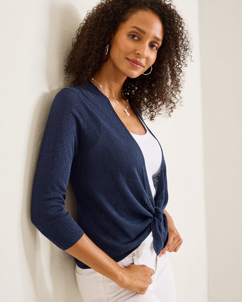 Addison Linen-Blend Cardigan - Coastline