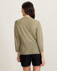 Addison Linen-Blend Cardigan - Sea Clay