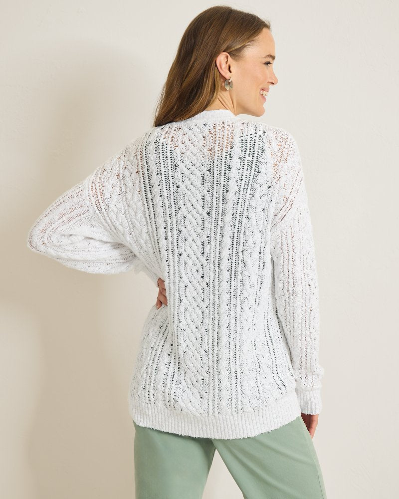 Basalt Bay Cotton Cardigan - White