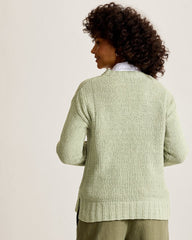 Malibu Chenille V-Neck Sweater - Hushed Pine