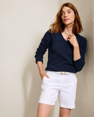 Malibu Chenille V-Neck Sweater - Coastline