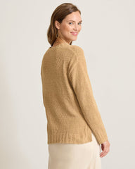 Malibu Chenille V-Neck Sweater - Golden Honey