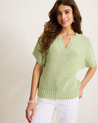 Harbor Pebble French-Sleeve Sweater - Extra Light Margarita