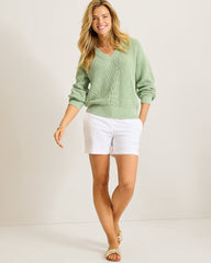 Salt &amp; Sea Wash Wave V-Neck Sweater - Extra Light Margarita