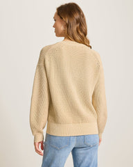 Salt &amp; Sea Wash Wave V-Neck Sweater - Crouton