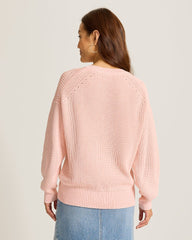 Salt &amp; Sea Wash Wave V-Neck Sweater - Light Salmon